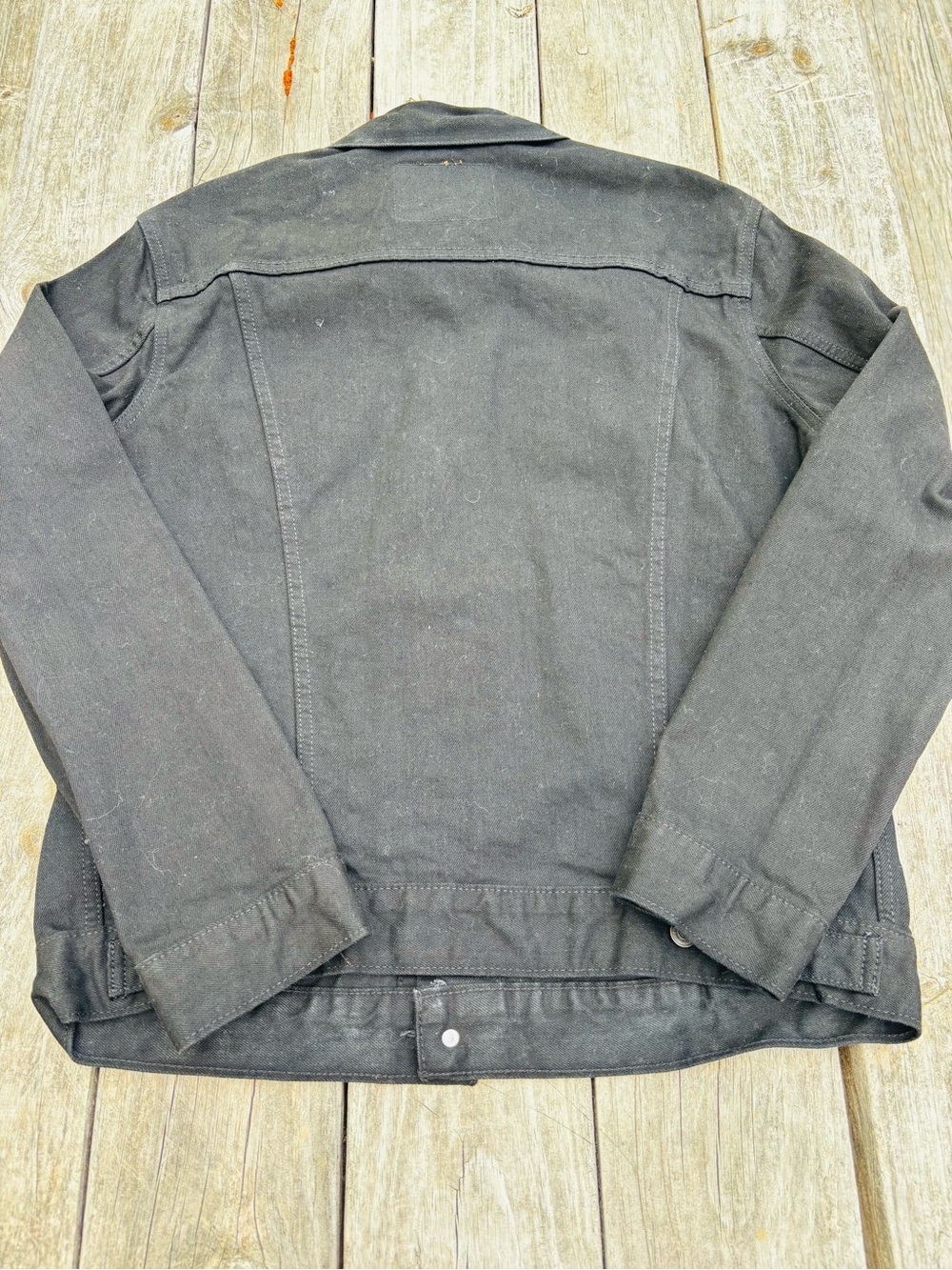 Levi's Strauss Cotton Black Denim Trucker Jacket with Red Tab size Large - Picture 4 of 9